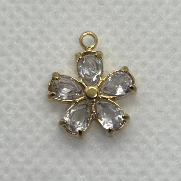 GLASS FLOWER CHARM