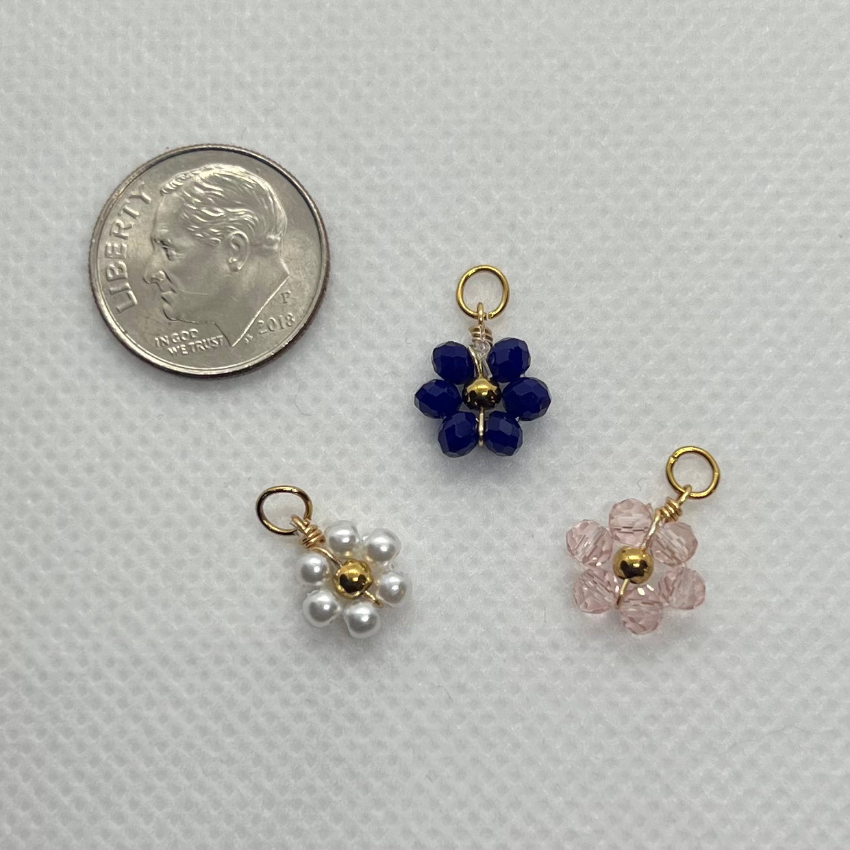 BEADED FLOWER CHARM