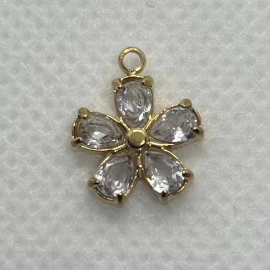 GLASS FLOWER CHARM