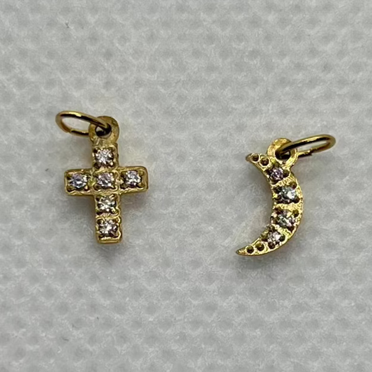 CROSS + MOON CHARM