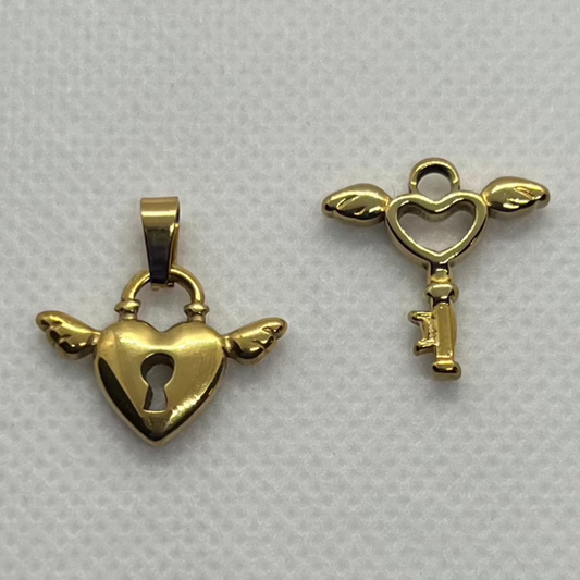 KEY + LOCK CHARM